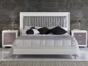 Marostica bed 200x200 3009 white/silver