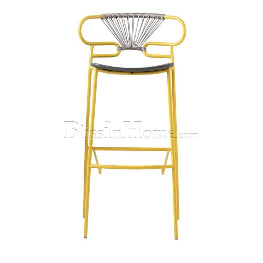 Bar stool Genoa yellow and gray TRABA