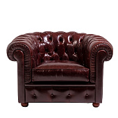 Armchair Chesterfield Ruby leather Tribeca Collection MANTELLASSI 1926