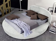 Round double bed leather GIOTTO META DESIGN ART. 489 BOX