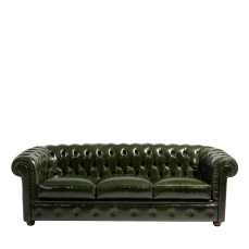 Sofa 3-seater Chesterfield green leather MANTELLASSI 1926