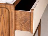 Dresser 1201/F 3-drawer beige leather-Covered MORELATO
