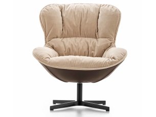 Swivel armchair fabric with 4-spoke base SOFTY DITRE