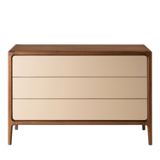 Dresser 1201/F 3-drawer beige leather-Covered MORELATO
