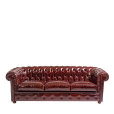Sofa 3-seater Chesterfield Ruby leather Tribeca Collection MANTELLASSI 1926