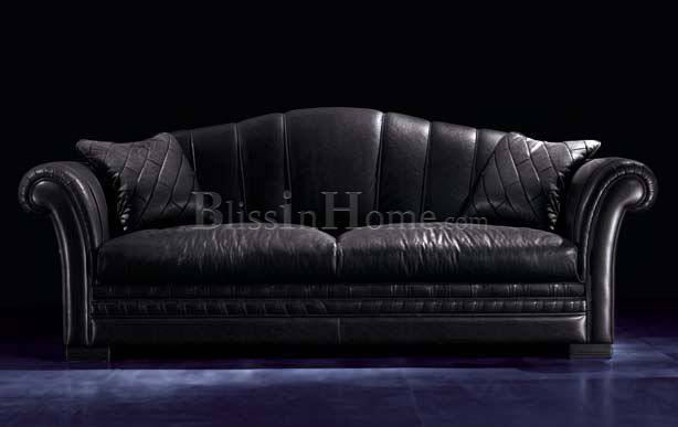 Sofa 3-seat PUSHKAR black BEDDING