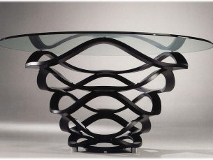 Dining table oval REFLEX NEOLITICO 72 VETRO