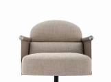 Swivel armchair fabric with 4-spoke base with armrests BEYL DITRE