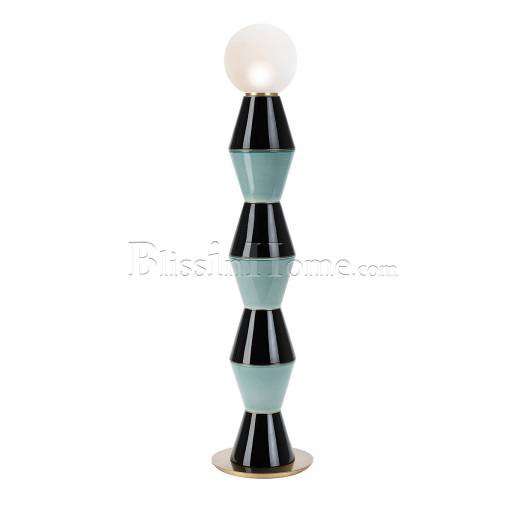 Floor Lamp Palm Aquamarine and black MARIONI