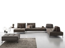 Sectional sofa fabric DENERIS FREE AERRE