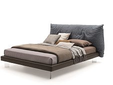 Double bed with upholstered headboard PAPILO DITRE