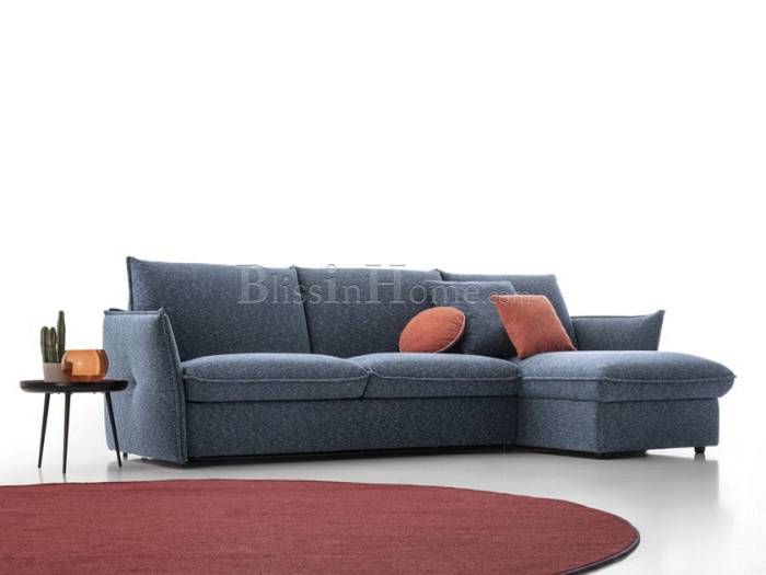 Sofa-bed fabric with chaise longue SMOOTHIE AERRE