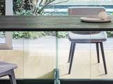 Rectangular wood and glass dining table CROSS GLASS BONALDO