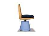Swivel iroko garden chair with integrated cushion LINFA BAXTER