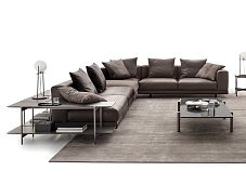 Corner sofa leather NEVYLL LOW DITRE