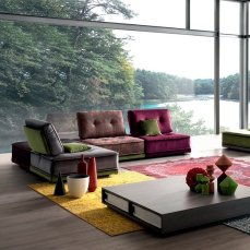 Modular corner sofa GIPSY AERRE ITALIA C15F0 + C10F0 (2) + P02F0