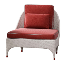 Lounge Chair white with red Cushions CIPRIANI HOMOOD