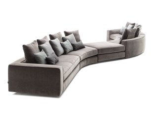Sectional curved sofa fabric LOMAN COMP_03 SOFT DITRE