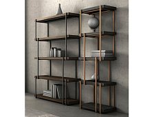 Open double-sided wooden bookcase RAIN BONALDO