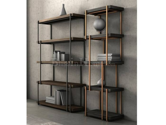 Open double-sided wooden bookcase RAIN BONALDO