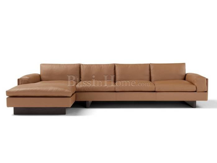4 seater sofa leather with chaise longue TAU AMURA