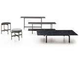 Rectangular wooden coffee table with integrated magazine rack ERYS DITRE