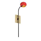 Wall Sconce B Tulip red and gold Leaf BRONZETTO