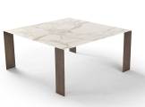 Square dining table marble with metal sheet base EXILIS AMURA