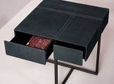 leather bedside table with drawers ICARO BAXTER