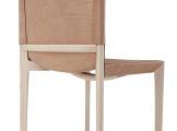 Tanned leather and wood chair STILT AMURA