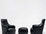 Armchair and Pouf Caddy black GIORGETTI