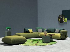 Sectional sofa fabric NEXI CHIC AERRE