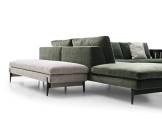 Corner sofa fabric with integrated magazine rack KIM DITRE