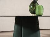 Rectangular dining table in glass and leather FANY BAXTER