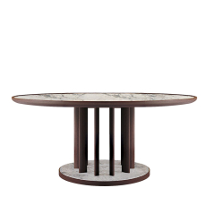 Dining Table round Opale Earthenware and Canaletto BAMAX