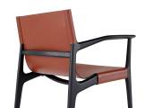 Tanned leather and wooden chair TESSA AMURA