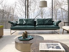 3-seater sofa leather with removable cover ARLON 1 DESIREE