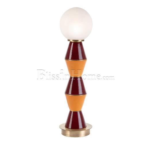 Table Lamp Palm Small Burgundy and Orange MARIONI