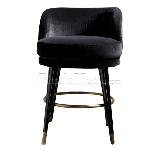 Bar stool swivel Isidoro black DOM EDIZIONI