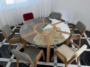 Round dining table 160x160 DOMIZIANI OCTOPUS COD 167 ROCCIA
