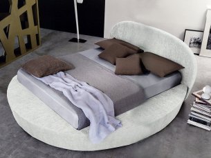 Round double bed leather GIOTTO META DESIGN ART. 489 BOX