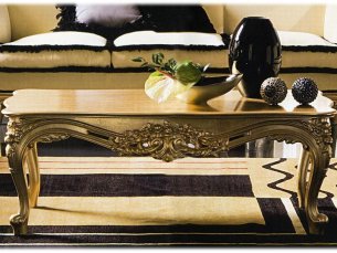 Rectangular coffee table, wooden top with crystal top Adone SILIK 8875