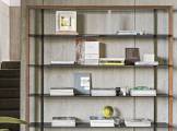 Wall-mounted aluminium and wood bookcase ALIX BONALDO