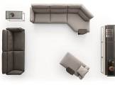 Corner 4 seater sofa with integrated magazine rack SKIN DITRE