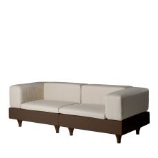Outdoor Sofa 2-seater Happylife brown and beige SLIDE