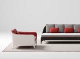 Armchair white with red Cushions CIPRIANI HOMOOD