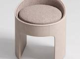 Pouf Cream leather and Fabric CIPRIANI HOMOOD