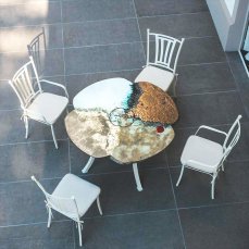 Dining table DOMIZIANI FLOWER 80