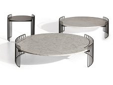 Low round marble coffee table HARPE BONALDO