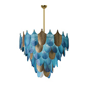 Chandelier Peacock Medium blue VILLARI HOME COUTURE